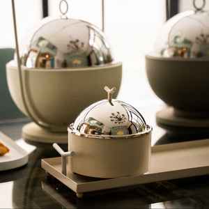 Hermosa cazuela contemporánea con cúpula plateada Servidor Hotpot perfecto para mesa de comedor y servicio diario - Product Image 6