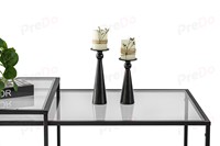 Ensemble de tables basses carrées en métal modernes avec hauteur réglable, design minimaliste, meubles de salon