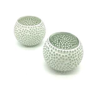 New Design Christmas Decoration Gold <b>Orange</b> Mosaic Modern Indoor Glass Votive Centerpiece Luxury Design <b>Candle</b> Jar Customized - Product Image 3