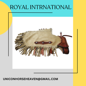 ROYAL INTRNATIONAL - Chaps modernes pour hommes en cuir véritable avec motif floral, fermeture à boucle noire lisse, fabriqués dans l'Uttar Pradesh - Product Image 2