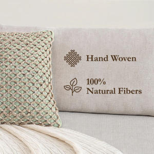 Funda de almohada de fibra Natural Ideal para casa de campo minimalista rústica Boho Chic decoración del hogar con textura y encanto - Product Image 4