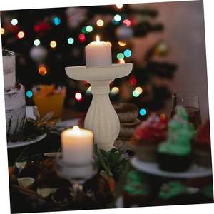 4 Uds. De portavelas de madera Vintage, decoración para mesa, decoración de boda Vintage, decoración del hogar, portavelas de pilar de madera, casa - Product Image 3