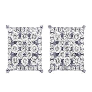 ต่างหูเพชรเม็ดเดี่ยวทรงสี่เหลี่ยมขนาดใหญ่สำหรับผู้หญิงทำจากเงิน S925 - Product Image 1