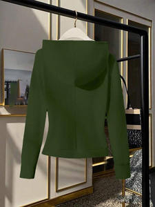 Sudaderas con Capucha Personalizadas de Color Sólido para Mujer, Ajustadas, Ropa Deportiva para Gimnasio, Correr, Trotar, Ropa de Alto Rendimiento - Product Image 2