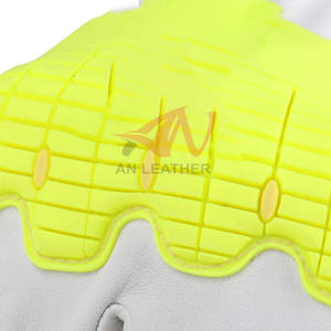 ถุงมือทำงานสำหรับผู้ชาย ถุงมือหนัง TPR ป้องกันแรงกระแทก สำหรับงานช่างและงานอุตสาหกรรม - Product Image 5