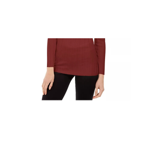 INC International Concepts Maglione Casual da Donna con Spalle Scoperte a Costine, Rosso, Taglia Media - per l'Autunno - Product Image 3