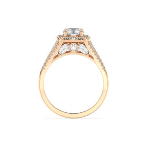 REYES Bagues de fiançailles pour femmes en or rose 14 carats certifiées GRA avec design classique, cadeau de mariage, bijoux fins - Product Image 6