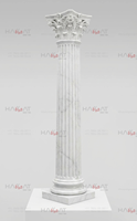 Colonne de style romain européen en marbre - Design creux pour villa extérieure avec construction solide