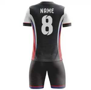 Conjunto de camiseta y pantalones cortos de fútbol para hombre, camiseta de entrenamiento con servicio OEM, club de corte automatizado o nombre del equipo en la parte superior - Product Image 5