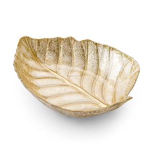 Platos de hojas con diseño de acabado brillante dorado a la moda, varios tamaños con diseño personalizado disponible, plato y plato de Metal decorativo para alimentos - Product Image 2