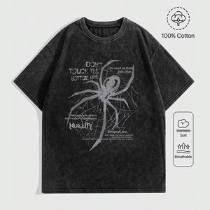 Camiseta de Hombre 2025, Nueva, de Alta Calidad, Estilo Y2K, con Estampado de Letras, Lavado Pesado, Color Lavado, Manga Corta, Hip Hop, 100% Algodón, Ecológica - Product Image 6