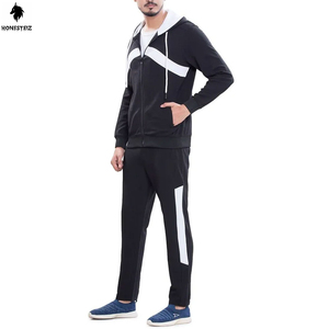 Custom Men's Casual Streetwear Two-Piece Sets Elastic Waist Hooded Sweatshirt Track Suit Flat <b>Stacked</b> Tracksuits Cargo <b>Joggers</b> - Product Image 1
