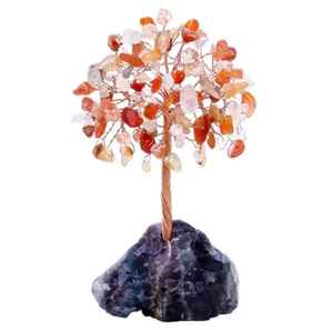 Incroyable décoration d'arbre en fil de cristal faite à la main en gros citrine naturelle améthyste base en grappe Feng Shui amour pour la décoration intérieure - Product Image 4