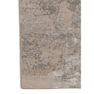 Alfombra Kavi Gris y Negra Anudada a Mano de Lana y Seda de Bambú, Diseño Teoría del Caos, Rectángulo Abstracto para el Hogar y Pasillo, Modelo Esk-411(Fr) - Product Image 4