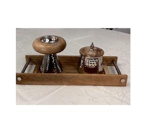 Stainless Steel And Wooden Mabkhara With Oud Box And Tray For Restaurant <b>Fragrance</b> Bakhoor <b>Oil</b> <b>Burner</b> Mabkhars - Product Image 4