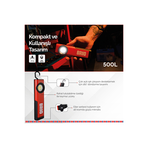 USB <b>Charging</b> Magnetic Hanging LED Flashlight 500 Lumen Repairman <b>Lamp</b> - Product Image 5