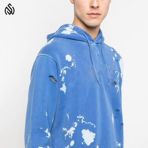 Sweat à capuche en détresse pour hommes de haute qualité 100% coton Streetwear automne saison usine directe échantillon gratuit en détresse - Product Image 3