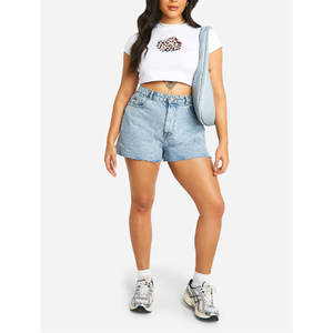 Vente en gros T-shirt vierge en coton à manches courtes pour femme T-shirt court respirant de haute qualité pour femmes - Product Image 6