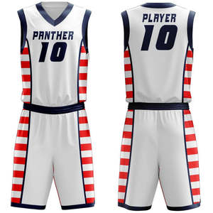 Tenues de basketball d'été personnalisées sublimées pour adultes - Ensemble sans manches respirant à séchage rapide 100 % polyester imprimé par sublimation - Product Image 1