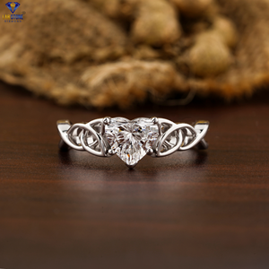 แหวนเพชร1.20 TDW หัวใจสีทองขาว18K แหวนหมั้นเพชร cvd/hpht หินห้องปฏิบัติการ - Product Image 1