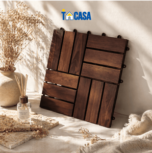 Outdoor <b>Interlocking</b> Wood Deck <b>Tiles</b> 30x30cm Waterproof Balcony <b>Flooring</b> DIY Wooden Garden Patio <b>Tiles</b> Solid Wood Decking - Product Image 4