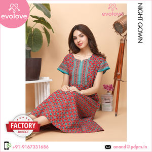 100% tela de popelina de algodón opciones personalizadas disponibles vestido de noche largo para mujeres para ropa de dormir ropa de salón de talla grande ropa de verano - Product Image 5