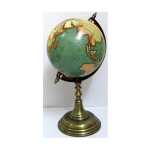 Globe terrestre rotatif fait main avec support en laiton et carte colorée pour l'enseignement de la géographie, fournitures scolaires et de bureau - Product Image 6