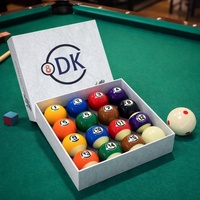 Jeu de billes de billard en résine pour tournoi, taille standard 2,25 pouces, poids assorti, finition brillante, pour billard américain, billard chinois 8 boules et 9 boules