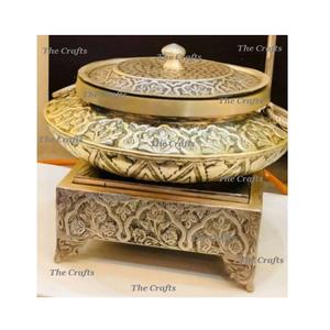 Maravilloso Diseño de Recipiente para Calentar Comida en Metal Dorado Pulido para Accesorios de Hotel, Recipiente para Servir Comida Caliente a Precios Asequibles - Product Image 3