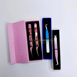 Pinzas para Pestañas de Acero Inoxidable de Alta Calidad GETUP BROSONS IMPEX, Múltiples Colores, Punta Suave, Agarre de Diamante, Antimagnéticas, 10 mm - Product Image 5