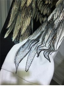 Sudadera con capucha larga de talla grande para mujer, detalle de diamantes de imitación, alas grandes, Parte delantera trasera, Chaqueta de punto fina de invierno, dibujos animados - Product Image 4