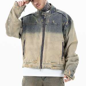 Fabricant de vêtements de haute qualité Veste vintage lourde pour hommes Veste en jean décontractée à fermeture éclair pour hommes - Product Image 1
