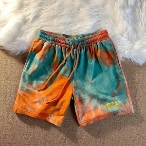 Diseñe sus propios pantalones cortos Hip Hop de color sólido con lavado de piedra para hombre, pantalones cortos desgastados, pantalones de chándal lavados con ácido para correr de calle para hombre - Product Image 2