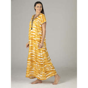 Chemise de nuit longue maxi Evolve pour femme, élégante, boutonnée, à fermeture éclair, en viscose Liva imprimée, coupe ample, en tissu doux tissé - Product Image 4