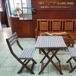 Bistro için bistro sandalye masa setleri yüksek kalite vietnamca akasya ahşap katlanır masa ve sandalye seti açık bahçe 13 aralık 23 v4