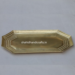 ถาดของขวัญโลหะทำด้วยมือสำหรับตกแต่งถาดเสิร์ฟโลหะทอง - Product Image 6