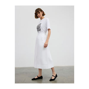 Jupe en mélange de coton avec poche avant et ceinture élastique, coupe confortable - Product Image 4