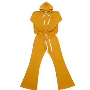 Custom Tracksuits for Men Breathable Oversized High Quality 100% Cotton Heavyweight with Drawstring Blank Tracksuits <b>Low</b> price - Product Image 4