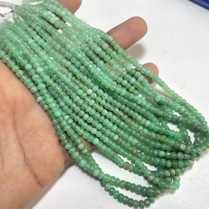 Cuentas de piedra preciosa natural crisoprasa FORMA DE Rondelle suave 3,5-4,5 MM para la fabricación de joyas - Product Image 5