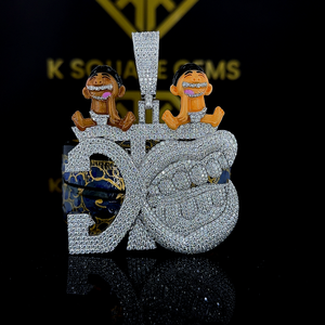 Pendentif de collection de bijoux fins fabriqué en or blanc 14kt avec une clarté vvs améliorée diamants moissanite bijoux tendance - Product Image 1