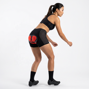 Shorts de cyclisme pour hommes, noir et rouge, rembourrés, respirants, séchage rapide, en spandex et polyester, style ajusté - Product Image 5