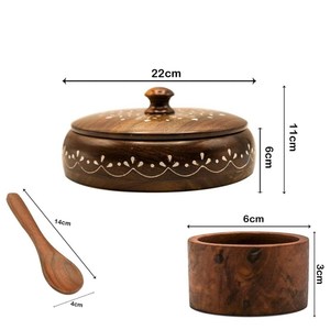 Exclusively Designed Brown Wooden Spice Box Artisan Aura Kitchen Decor with Herb & Spice Tools for Home Use - Product Image 3