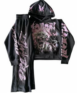 Sweat-shirt à capuche et survêtement pour homme en coton 100% 420GSM, impression sérigraphique lourde, impression en relief, broderie personnalisée, tenue d'entraînement d'hiver - Product Image 1