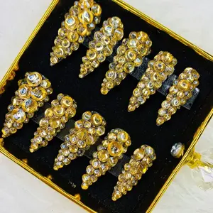 Nouveaux produits 2021 : Faux ongles courts à presser en ABS, effet bling, sans MOQ, pour nail art - Product Image 1