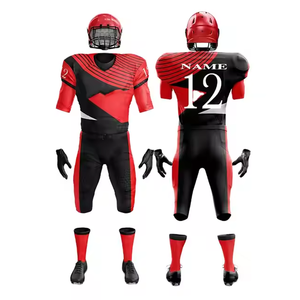 Conjunto de Uniforme de Fútbol Americano, Camiseta Roja con el Número 24 y Pantalones Rosas, Sublimado, 100% Poliéster, Talla Adulto para Hombre - Product Image 2