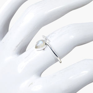 925 Sterling Silver Dainty <b>Family</b> <b>Birthstone</b> <b>Ring</b> Women Featuring Pear Amethyst Gemstone Diamond Collet Setting Ethnic Style - Product Image 4