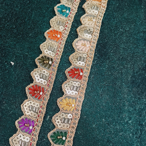 ผ้าลูกไม้ปักลายดอกไม้สีสันสดใสประดับด้วยผ้าบางละเอียดสำหรับเครื่องประดับแฟชั่นงานแต่งงานสุดหรู - Product Image 1