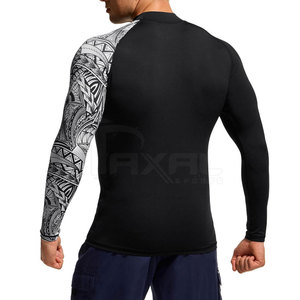 Fourniture directe d'usine hommes Rash Guard Spandex Polyester fait hommes Rash Guard imprimé hommes Rash Guard - Product Image 3