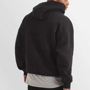 Sudadera con Capucha Premium al por Mayor, Fabricantes de Sudaderas con Capucha Gruesas de 500 g/m², Sudadera con Capucha Cuadrada de Algodón Francés, Sudadera con Capucha Negra Extra Grande - Product Image 3