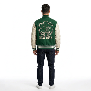 Custom Wool <b>Varsity</b> <b>Jacket</b> with Genuine Cow Leather Sleeves Premium Embroidered College Letterman Coat - Product Image 6